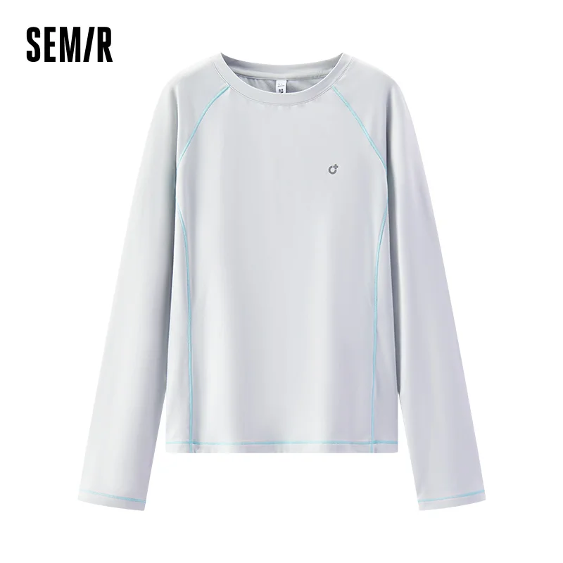 Semir Long Sleeve T-Shirts Women Moisture Wicking Quick Dry Panel Outdoor 2025 Winter Raglan Sleeve Fleece Trendy WomanTops