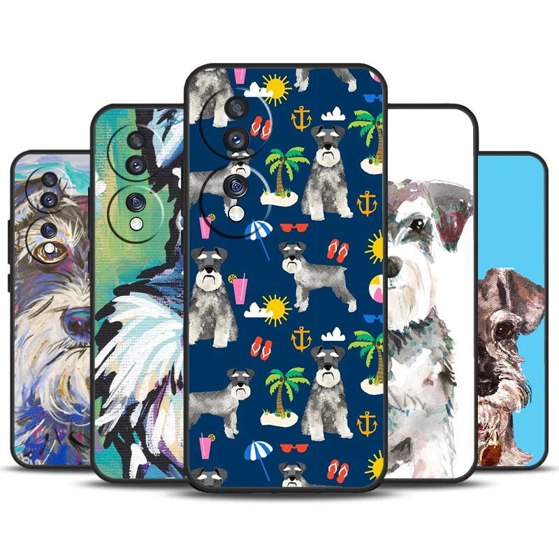 Lovely Dogs Schnauzer Case For Honor X8b X9b X9a X8a X7a X6a X7 X8 X9 Cover For Honor Magic 6 5 Pro 50 70 90 Lite