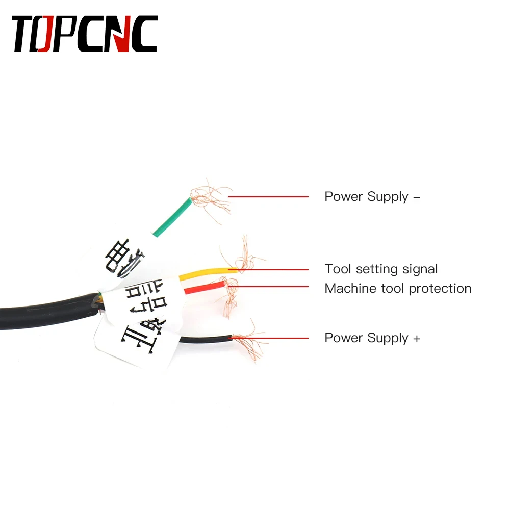 Topcc-sensor de herramienta automática de alta precisión, herramienta de eje Z CNC, Sensor de prensa, medidor de ajuste, 4 cables, máquina de