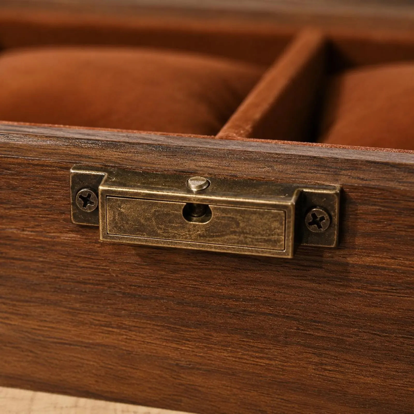 Walnut Watch Box Vintage Design Wooden Watch Organizer Storage Soft Pillow Slots Velvet Athletic Brand for Dresser, Desk