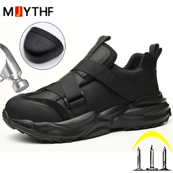 MJYTHF Men Safety Shoes Steel Toe Anti-smash Work Shoes Puncture-Proof Protective Shoes Security Men Sport Shoes Lightweight