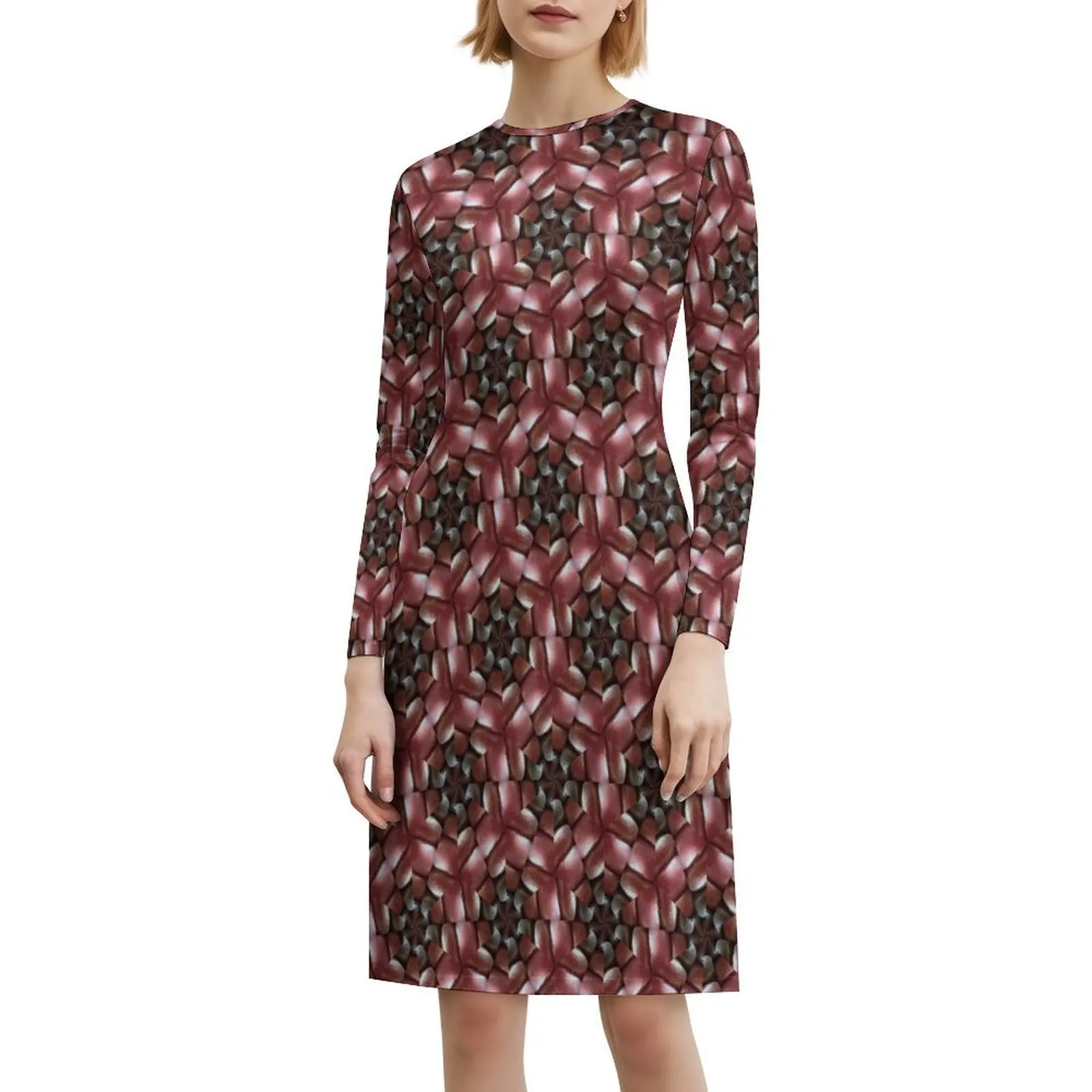 فستان هيب هوب نسائي ذو ملمس غني، فستان مطبوع عليه رسومات جرافيكية للحفلات والنوادي، فساتين حفلات التجميل المخفية