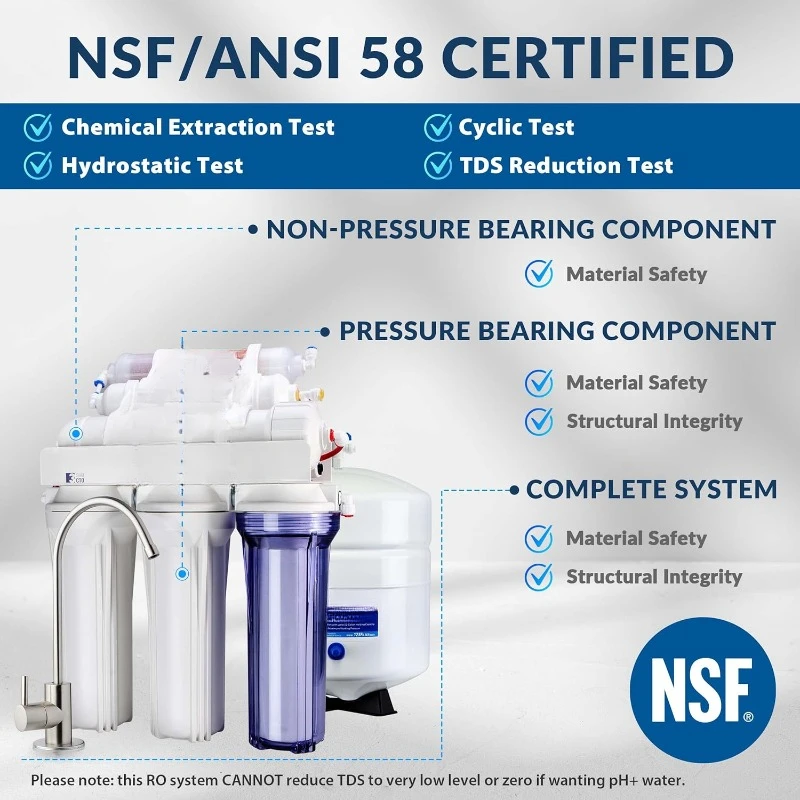 RCC7AK, NSF Certified 75 GPD, pH+ Remineralization RO Water Filter System Under Sink,home.