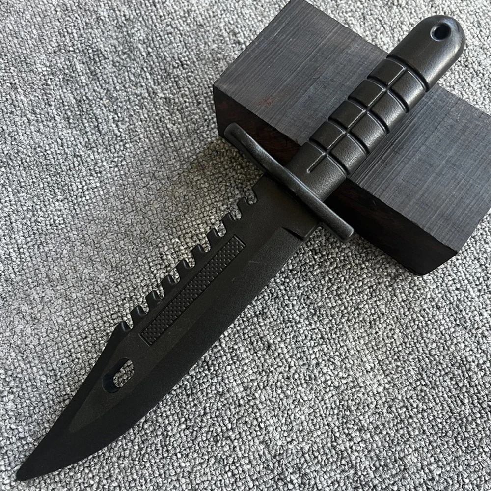 Funda para cuchillo de plástico negro de 11,8 pulgadas Ver. Accesorio de seguridad para Cosplay, espada corta marcial, accesorios de escenario, cuchillo de entrenamiento de lucha, juguetes, regalos