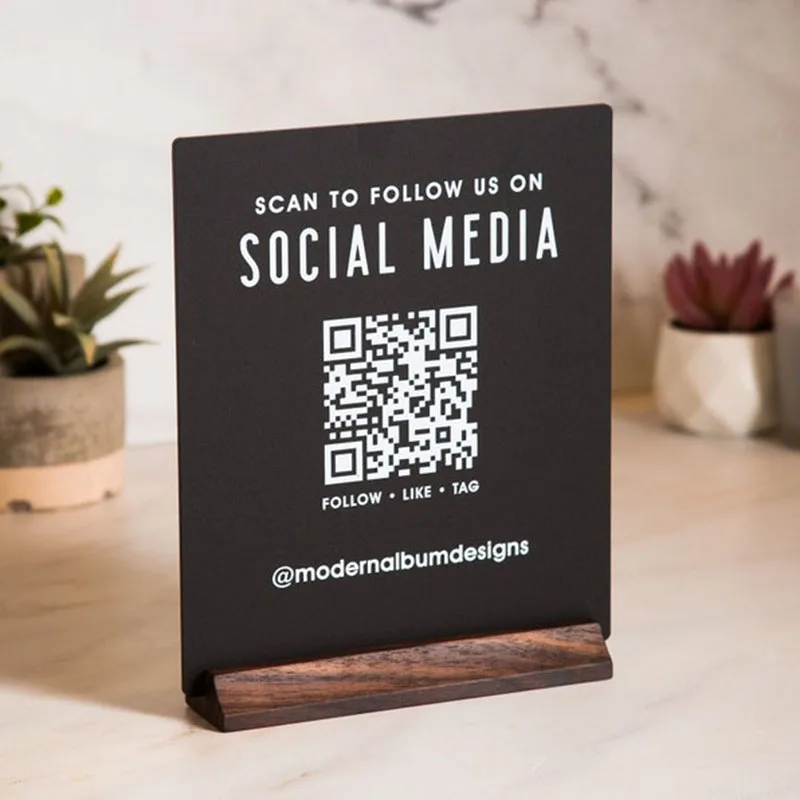 Exclusive Acrylic QR Code Stand for All Business Types Fits Multiple QRs at Reception Desk Menu Cashier Area Customizable Design