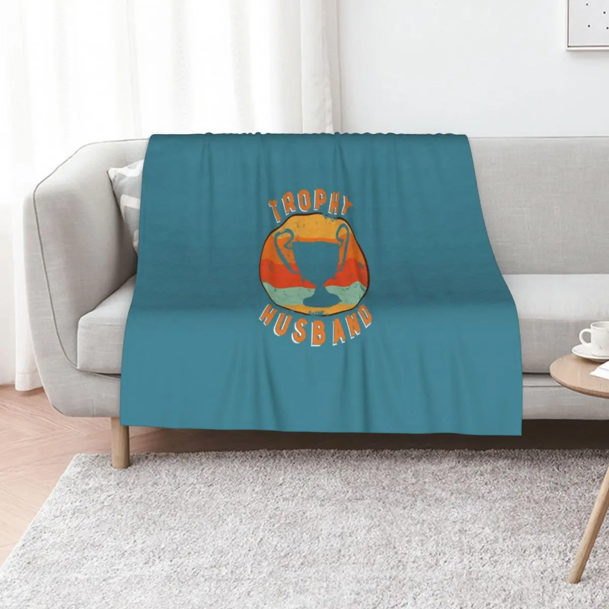 Trophy Husband Retro Throw Blanket Large halloween for sofa Hair Travel Soft Blankets