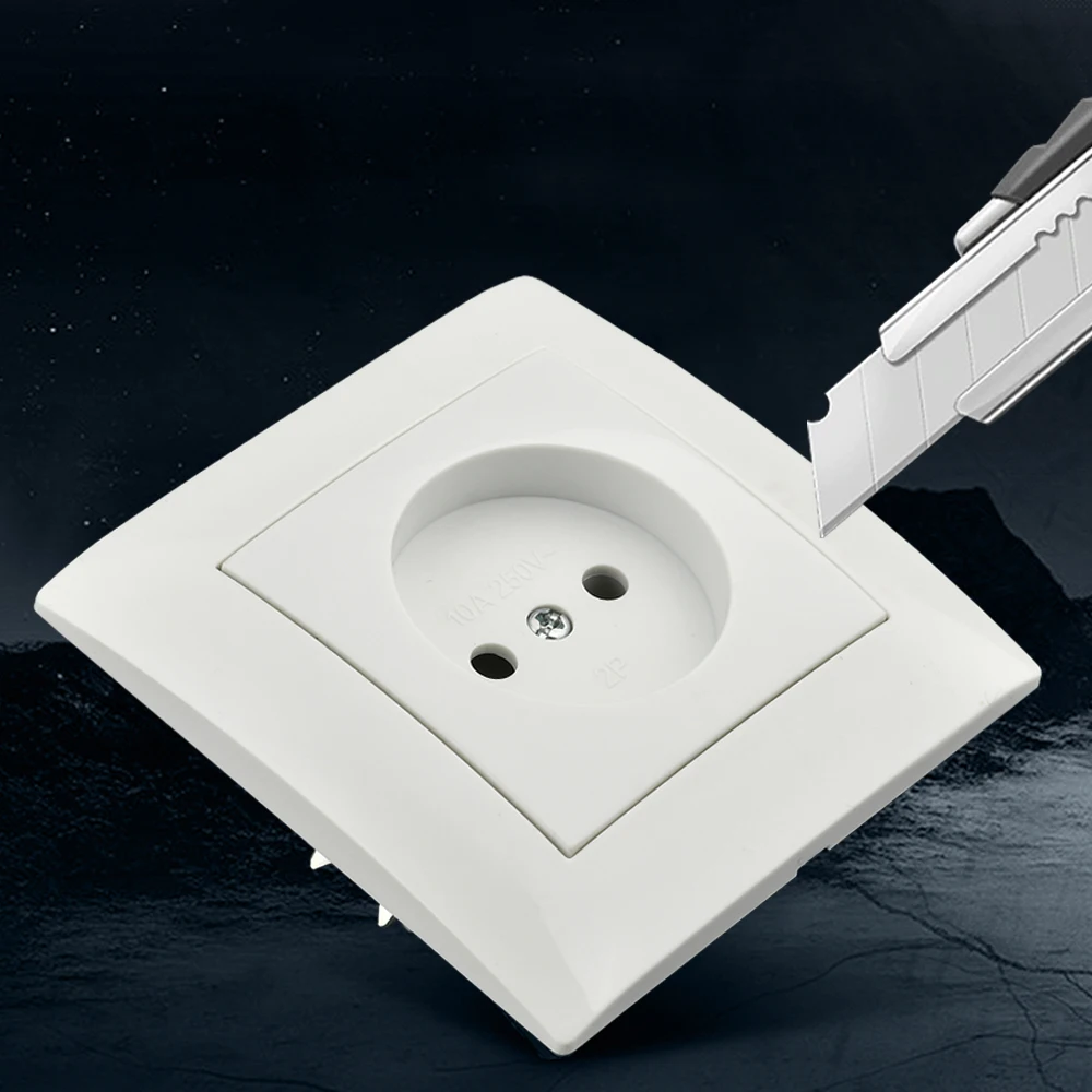 WESA Power Socket 16A EU Standard Electrical Outlett Not Ground 86mm*86mm White Flame Retardant PC Panel Wall Socket News