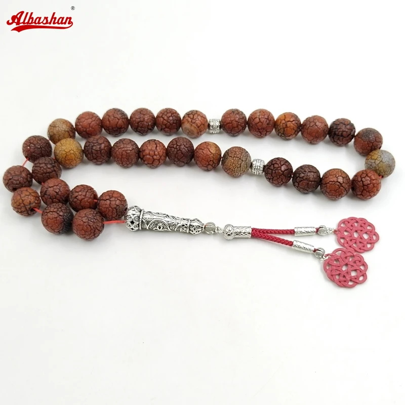 

Tasbih Natural Weathered old agate stone 33 Prayer bead misbaha Collection level Rosary Muslim Accessorie bracelet islamic gifts