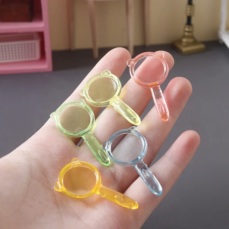 Miniature Magnifying Glass 1/12 Scale Simulation Mini Magnifying lens Model Pocket Lens Toys Dollhouse Accessories For BJD