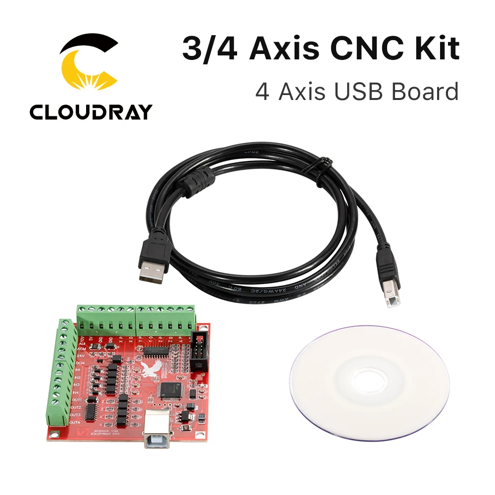 Cloudray 3/4 Axis CNC Kit Nema23 3.0N.m Stepper Motor Driver USB LPT Controller Board and 350W Power Supply