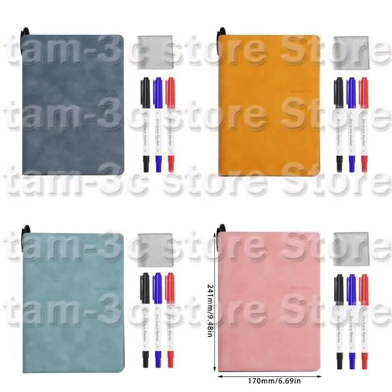 D0UA โน้ตบุ๊คไวท์บอร์ดแม่เหล็กสองข้างพร้อมเครื่องหมายที่สามารถลบได้บนโต๊ะทำงานขนาดเล็ก