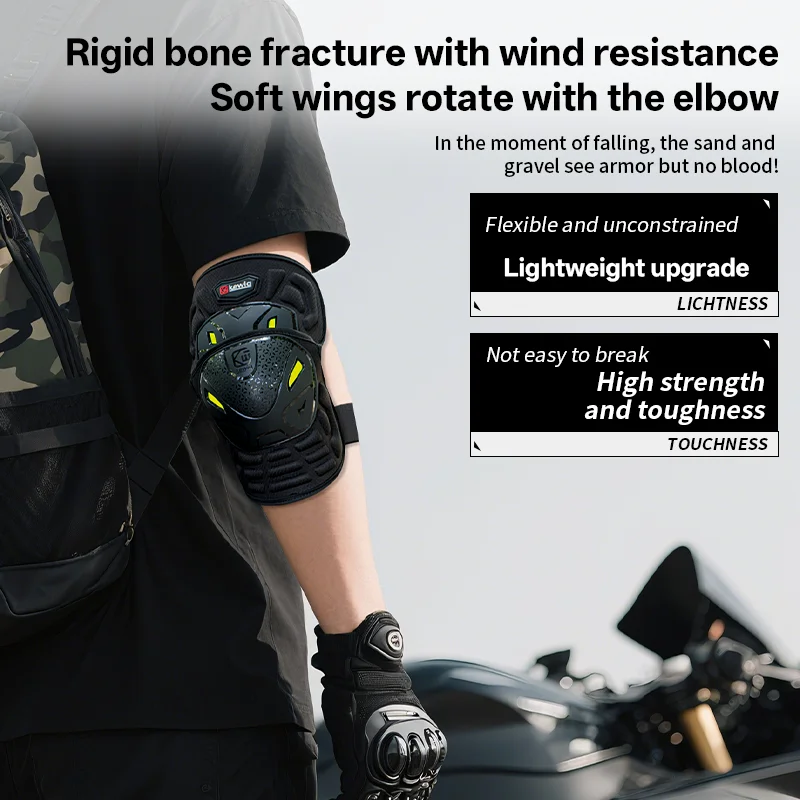 Kewig 2PCS Motorcycle Knee Pads TPU Shell Honeycomb EVA Quick Release Night Reflective 3-Layer Protection for Scooter Bicycle
