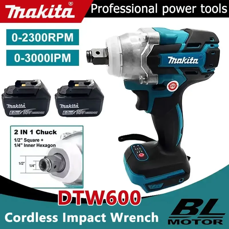 

Аккумуляторный ударный гайковерт Makita DTW600, 280 Нм, с высоким крутящим моментом, бесщеточный, 18 В, для авторемонта, электроинструмент