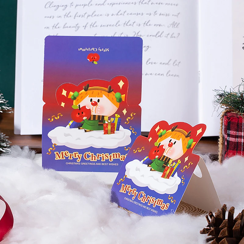 Papai Noel Cartão Postal de Natal para Crianças, Cartões Kawaii, Presente de Ano Novo, Cartão, Fontes do Partido, 2022, 10 pcs