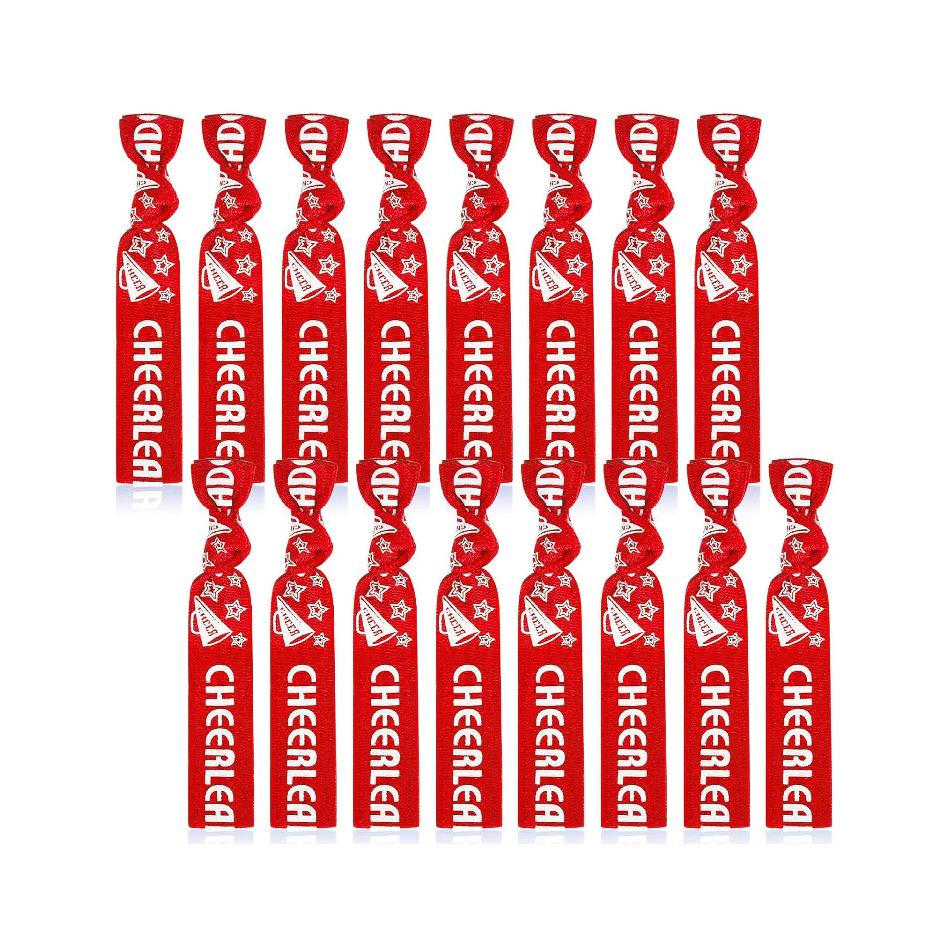 50Pcs/200Pcs Cheerleaders Printed Knoted Elastic Hair Ties Bracelet Women's Wristband Horsetail Fixed Hair Band Accessories