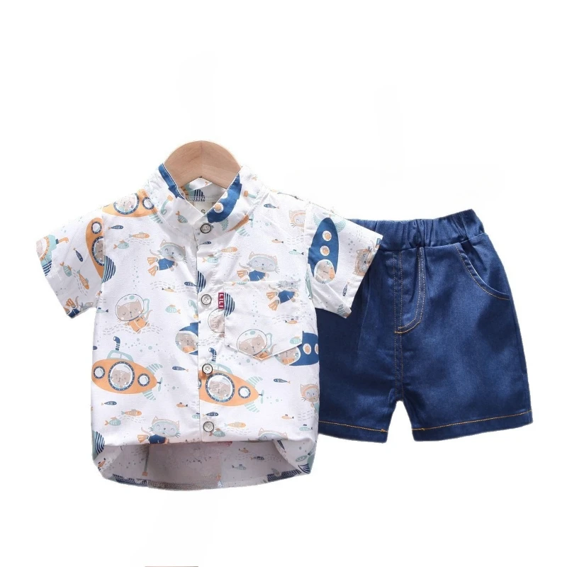 

New Summer Baby Boys Clothes Suit Children Cartoon Shirt Shorts 2Pcs/Sets Kids Clothing Infant Casual Costume Toddler Outfits
