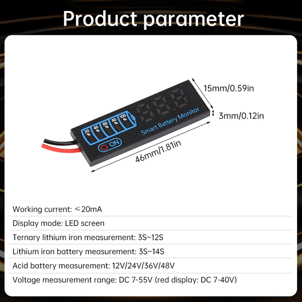 DC7-55V 3S-14S مؤشر مستوى البطارية 12 فولت 24 فولت 36 فولت 48 فولت 18650 يبو بطارية ليثيوم قدرة مجلس شحن البطارية تستر الجهد