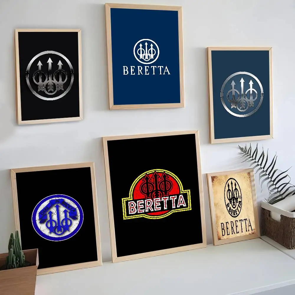 G-Gun BerettaS LOGO Self-adhesive Art Poster Whitepaper Prints Posters Artwork Home Decor
