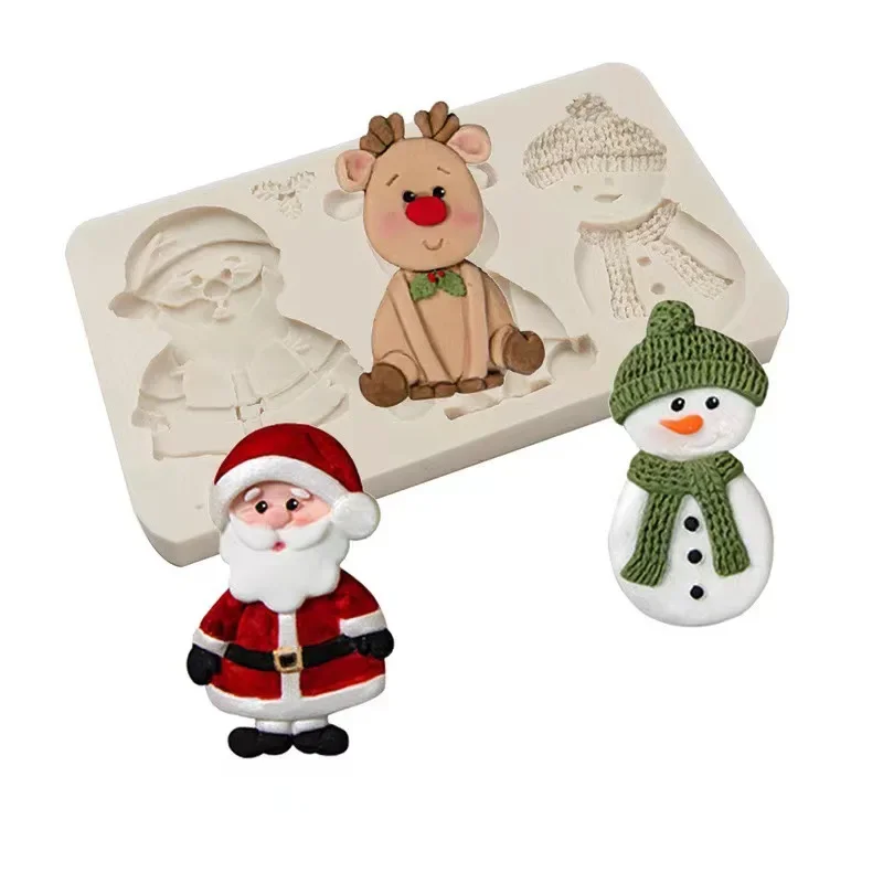 

Santa Claus Snowman Elk Cake Mold Christmas Series Fondant Silicone Mold Baking Cake Mould Baking Accessories