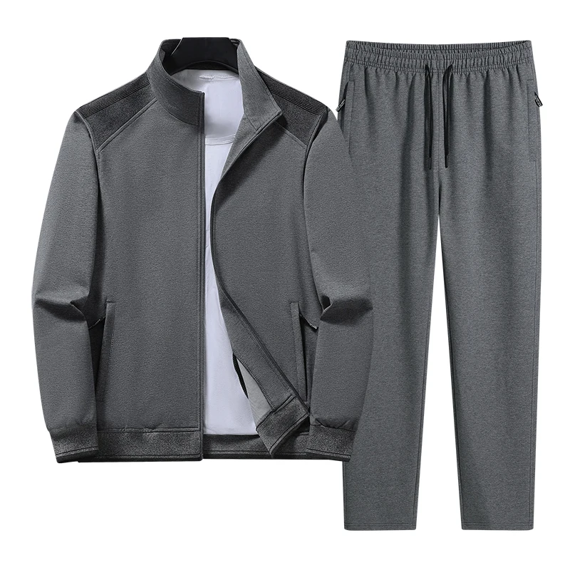 

Men's Stand-Up Collar Sports Suit, Jacket + Pants Two-Piece Set, Simple, Versatile, Comfortable and Skin-Friendly, Suitable for Daily Casual Wear / Sports and Fitness