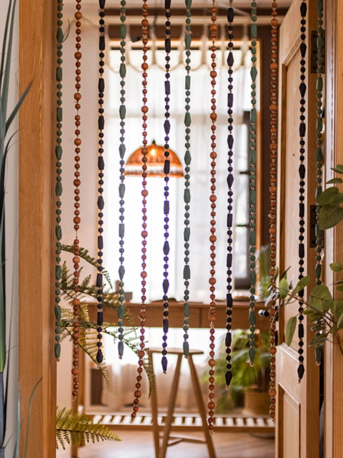 

Handmade Decorative Door Curtain Beaded No Drilling Required for Batoom Entrance Partition Ideal for Living Room Bedroom