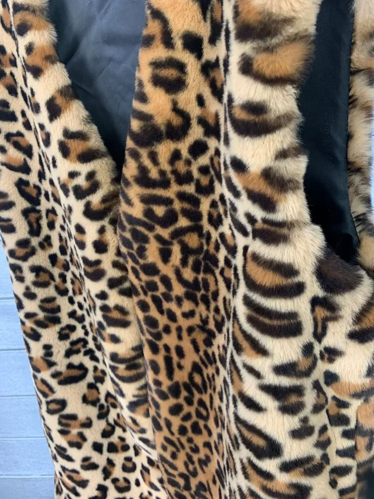 Abrigo de leopardo para mujer, cárdigan sin mangas, abrigos con botones cubiertos, camiseta estampada de piel sintética, prendas de vestir informales holgadas, chaquetas de calle