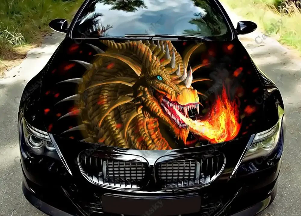

Dragon Car Hood Vinyl Stickers Wrap Vinyl Film Engine Cover Decals Sticker on Car Auto Accessories