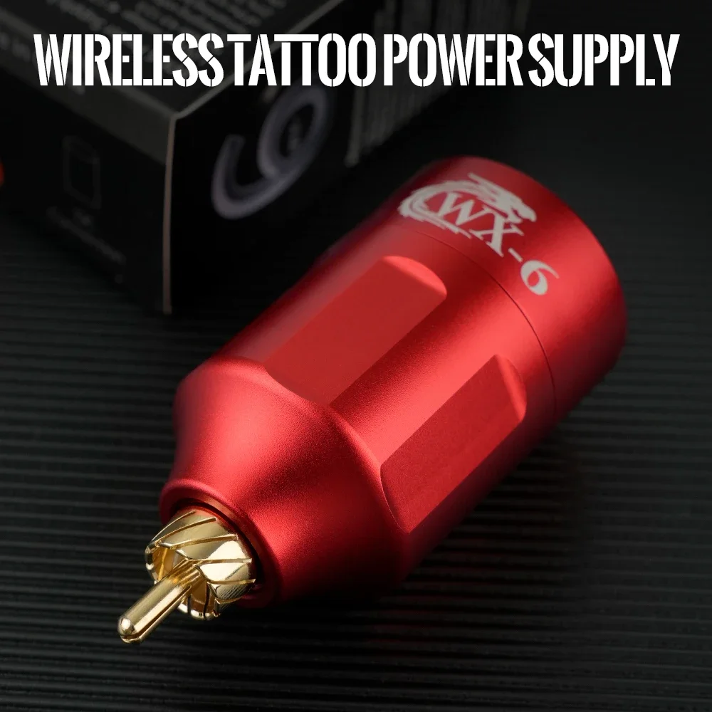 Il più nuovo WX-6 Wireless Tattoo Power RCA Socket 1300MA portatile batteria ricaricabile Tattoo Supply