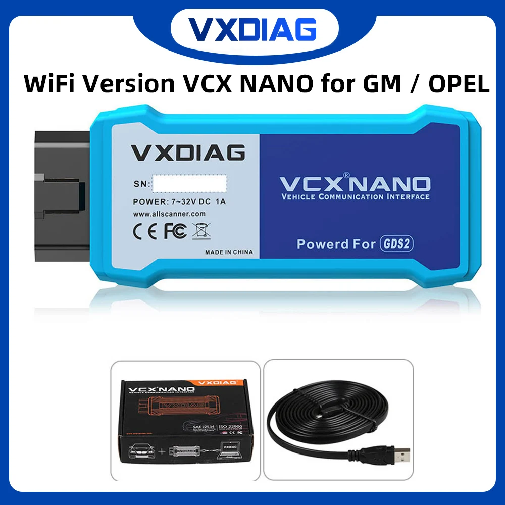 WiFi Version VXDIAG VCX NANO for GM for OPEL GDS2 V2023.10 Tech2WIN 16.02.24 OBD2 Diagnostic Tool