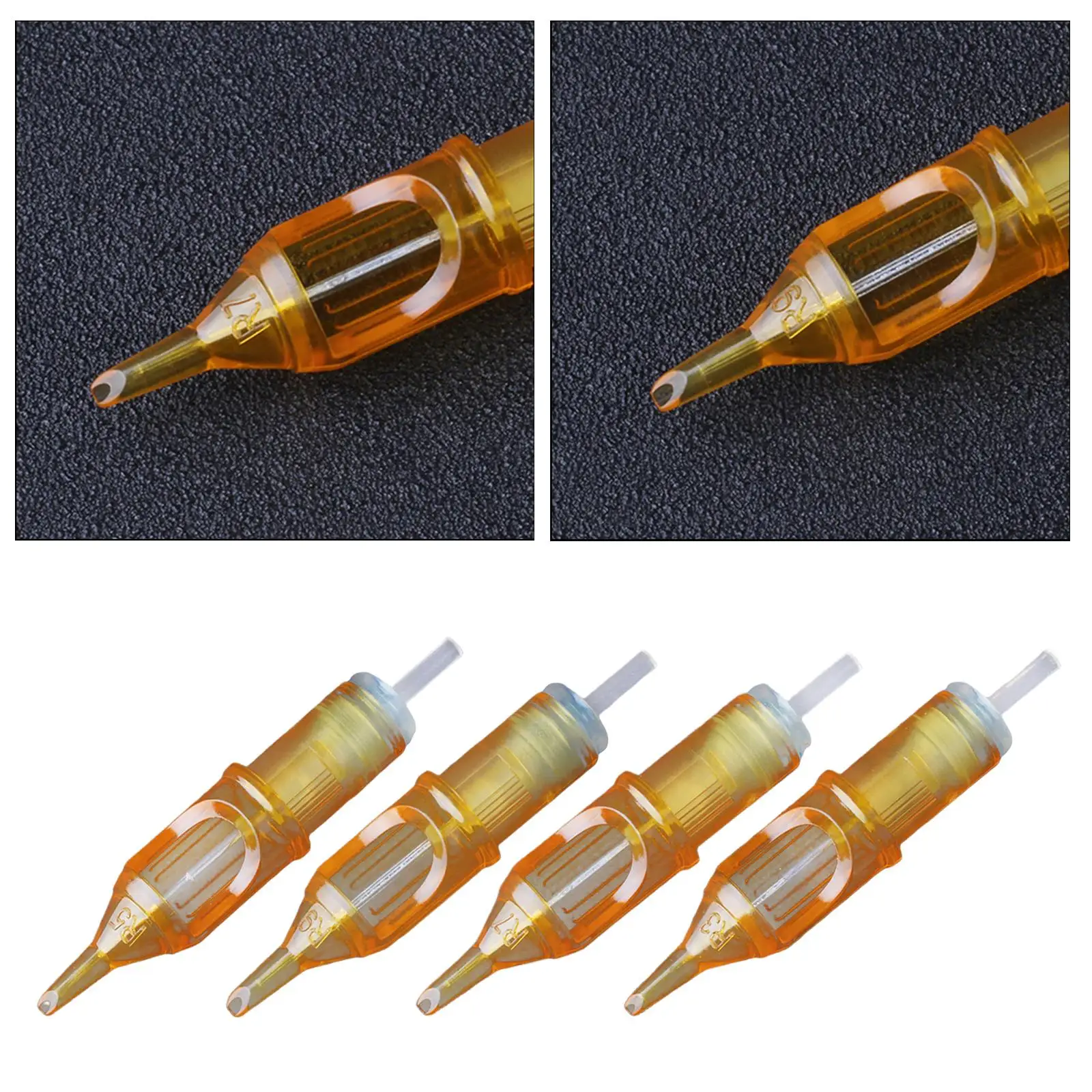 Cartuchos de agulhas permanentes amarelos padrão profissional 20 unidades/caixa