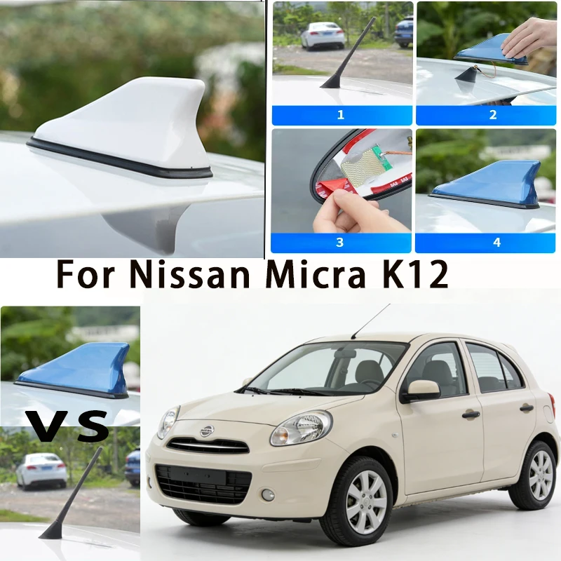 

For Nissan Micra K12 Car Roof Top Mount Shark Fin Aerial Antenna Toppers Auto Radio AM FM Antenna Signal Amplifier Aerial