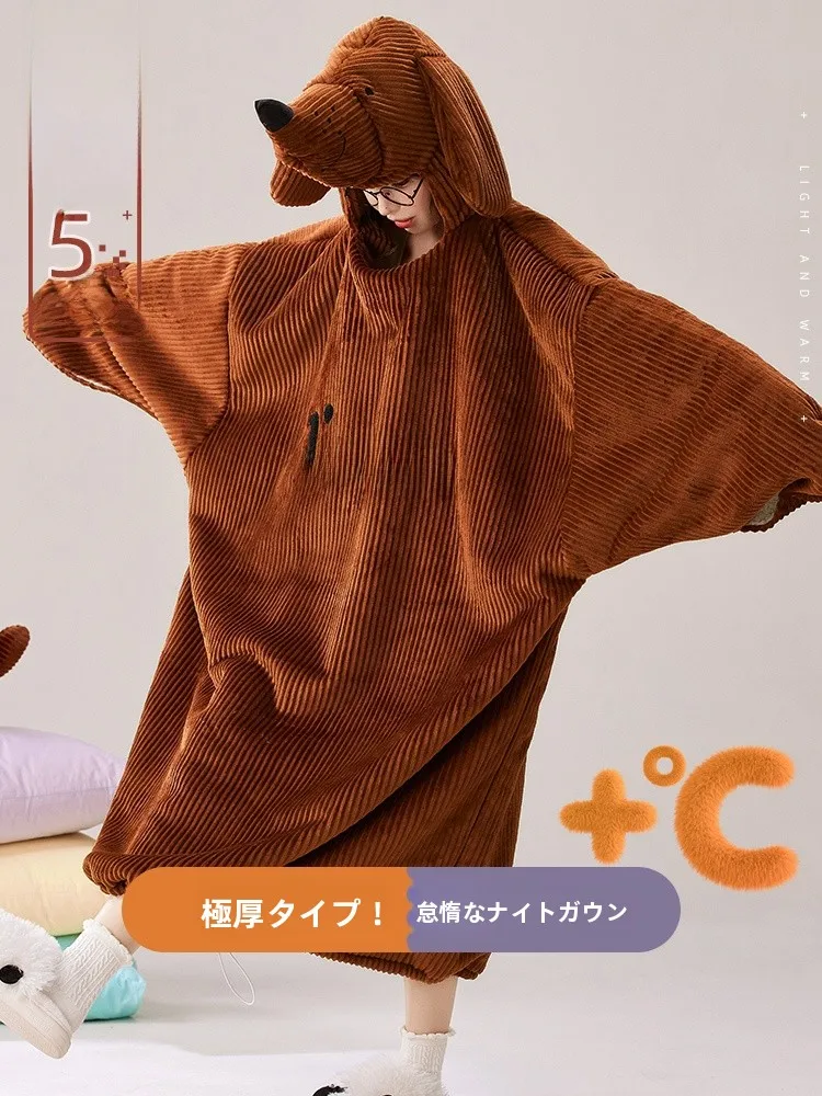 thiened-fce-sp-robe-winter-home-clothes-ex-cosplay-lazy-long-robe-men-can-wear-outdoor-women's-plu-robe