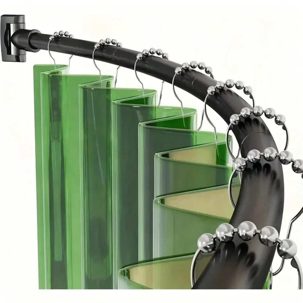 

Регулируемый изогнутый карниз для душевой занавески, 3378 дюймов, для сверления, нержавеющий, для подвешивания штор и занавесок