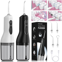 Oral Irrigator Portable Dental Water Flosser USB Rechargeable Water Jet Floss Tooth Pick 4 Jet Tip 260ml 4 Modes Teeth Clean