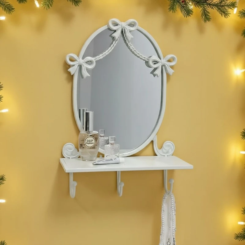 Retro Wall Mounted Mirror Stable Vanity Mirror Durable Bath Mirrors Space Saving Appearance Bathroom Fixture Home Household