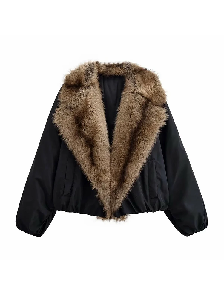 

Новая женская повседневная куртка, женская теплая куртка с меховым воротником и лацканами, роскошный кардиган, пальто с длинными рукавами