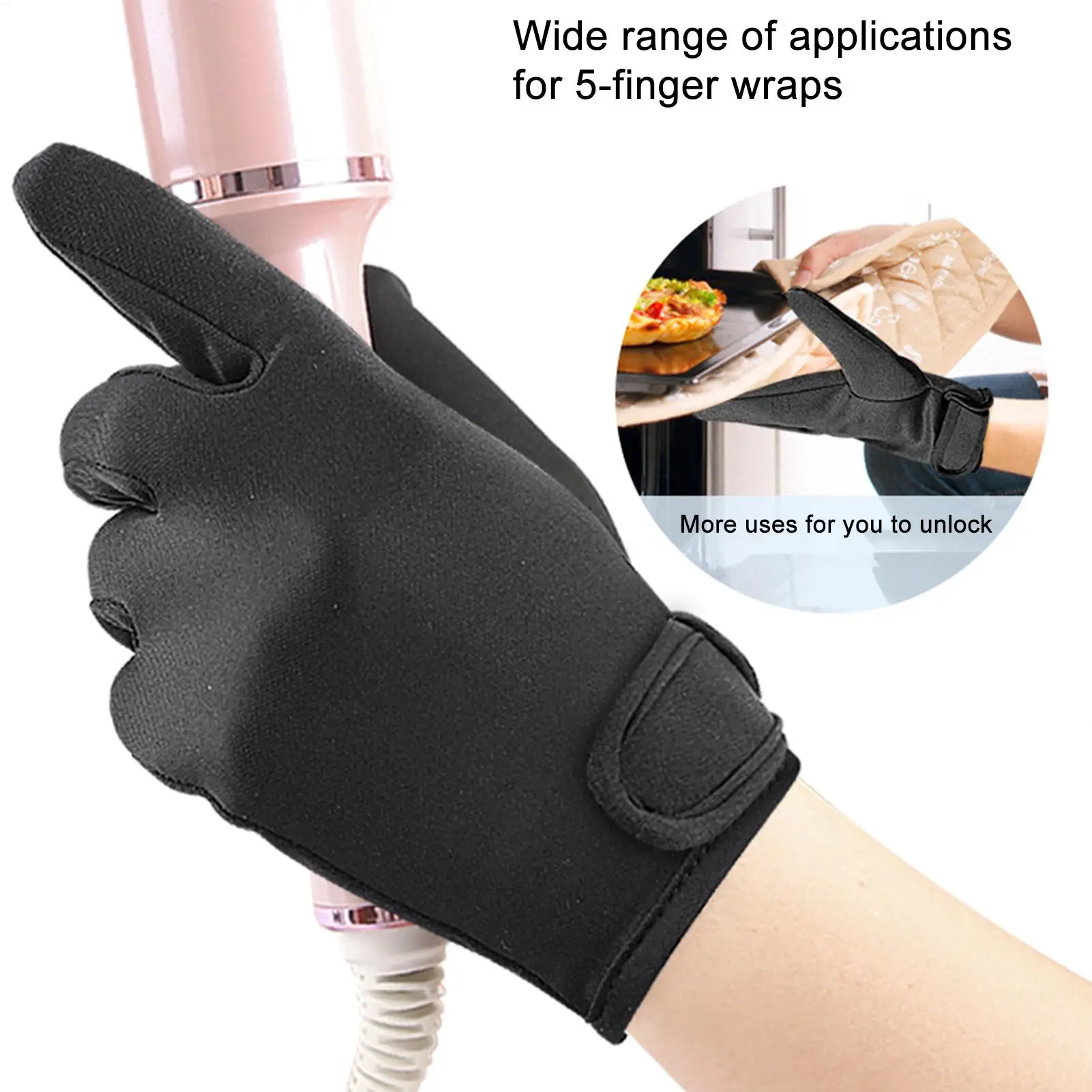1PC Heat Resistant Finger Glove Hair Straightener Perm Curling Tool Heatproof Protective Heat Proof Gloves for Hair Styling