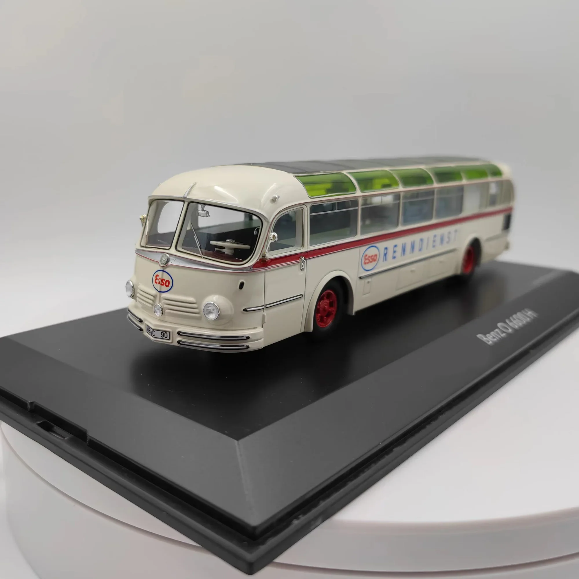 

Коллекционная модель автобуса Mercedes-Benz O 6600 H в масштабе 1:43, ретро-автобус RENNDIENST Limited, сувенир, украшение для витрины, подарок