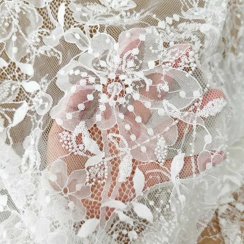 Hot Sale 3Meters Per Strip Eyelash Lace Trim for Veils Wedding Dress Skirts and Gown Accessories