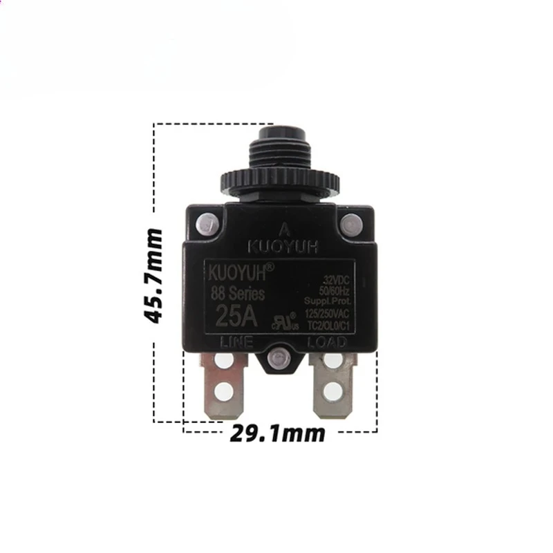 10PCS Circuit Breaker Resettable Thermal Overload Protector 10PCS 88 Series 3A To 25A Push Button