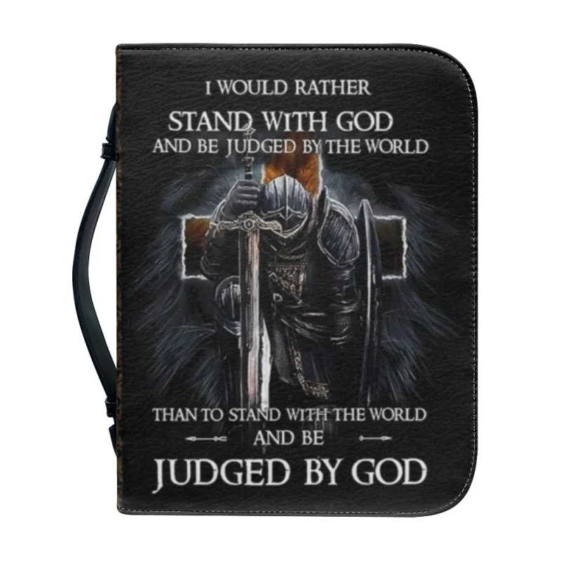 Stand With GOD Bible Cover Printing Bible Cover Case for Women Leather Personalitized Bible Bags Holy Storage Book Box For Men