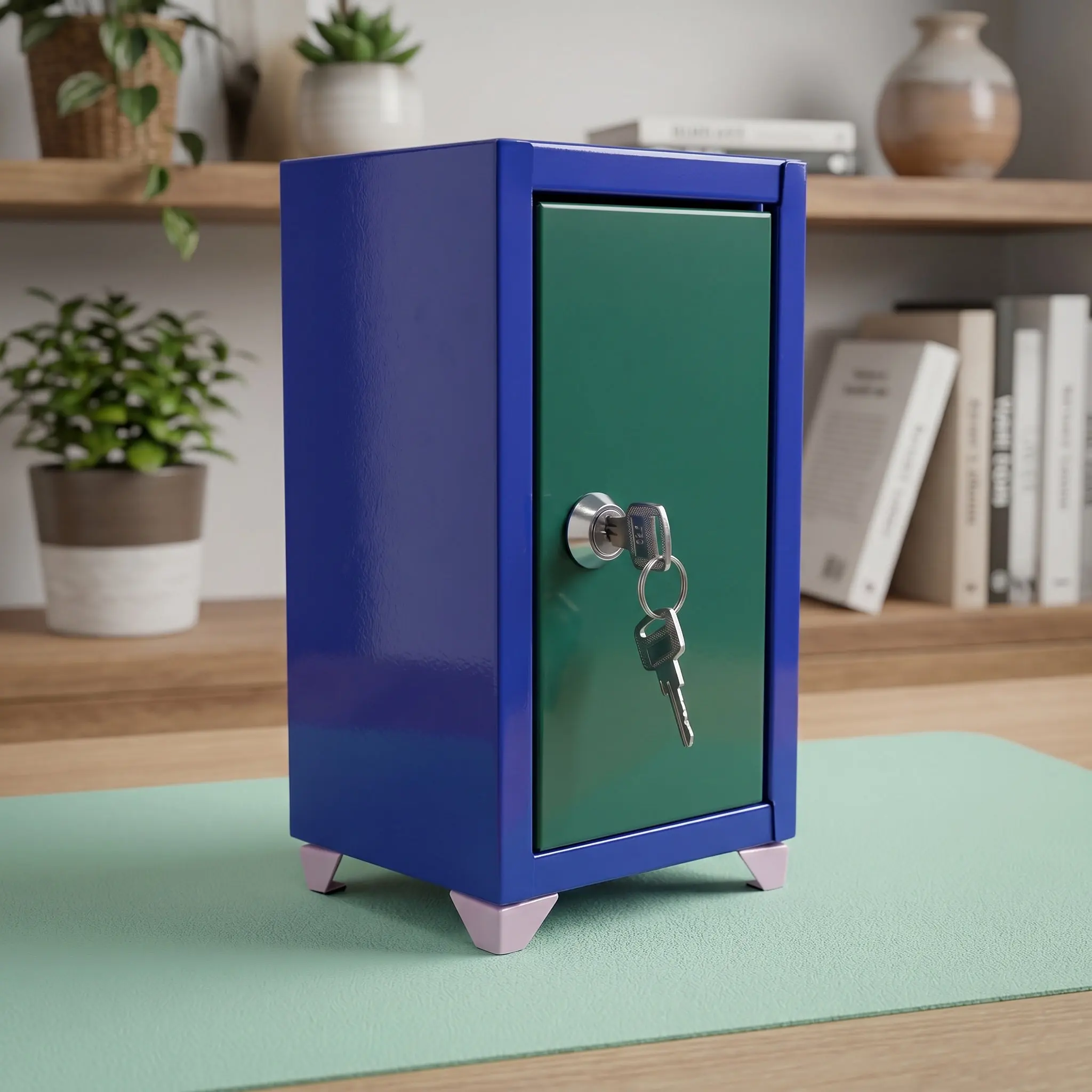 Mini Key Lock Safe Box Portable Metal Small Lockable Storage Box Matte Coating for Cash Jewelry Personal Items Office Dorm