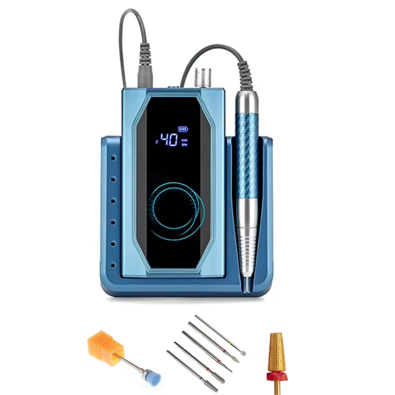 6000mAH Large Battery Nail Drill High Rotation Speed 40000RPM Brushless E-File Manicure Nail File Electric Nail Polish Remover