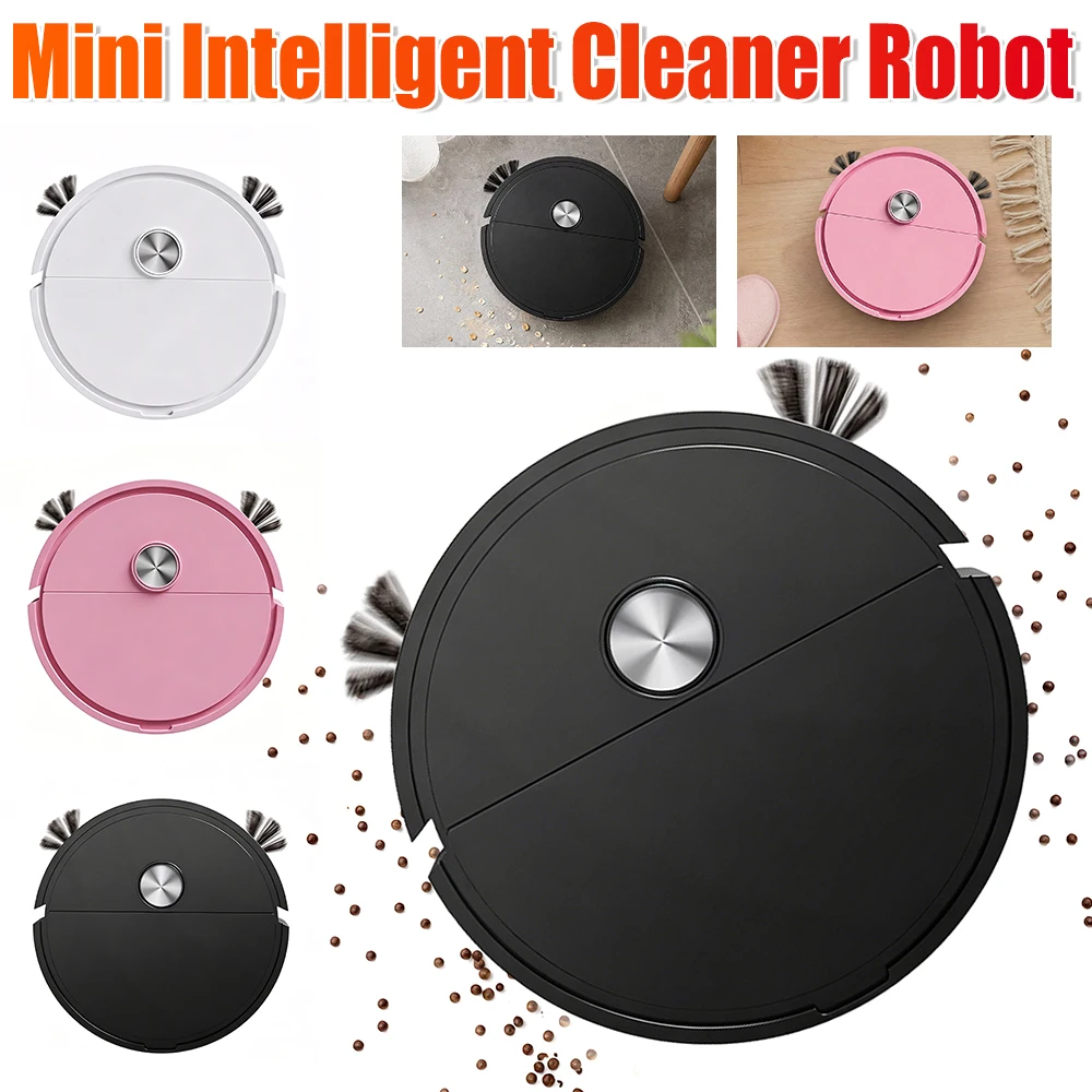 Mini Intelligent Cleaner Robot Automatic Obstacle Avoidance Smart Cleaning Machine Pet Hair Sweeping Tool For Hard Floor/ Carpet
