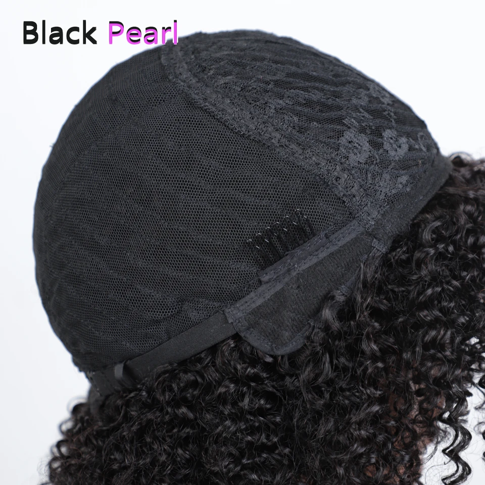 14 インチアフロ変態カーリーヘアウィッグ前髪ブラジルジェリーカール人毛ボブウィッグ着用グルーレスウィッグレミー人毛アフロ