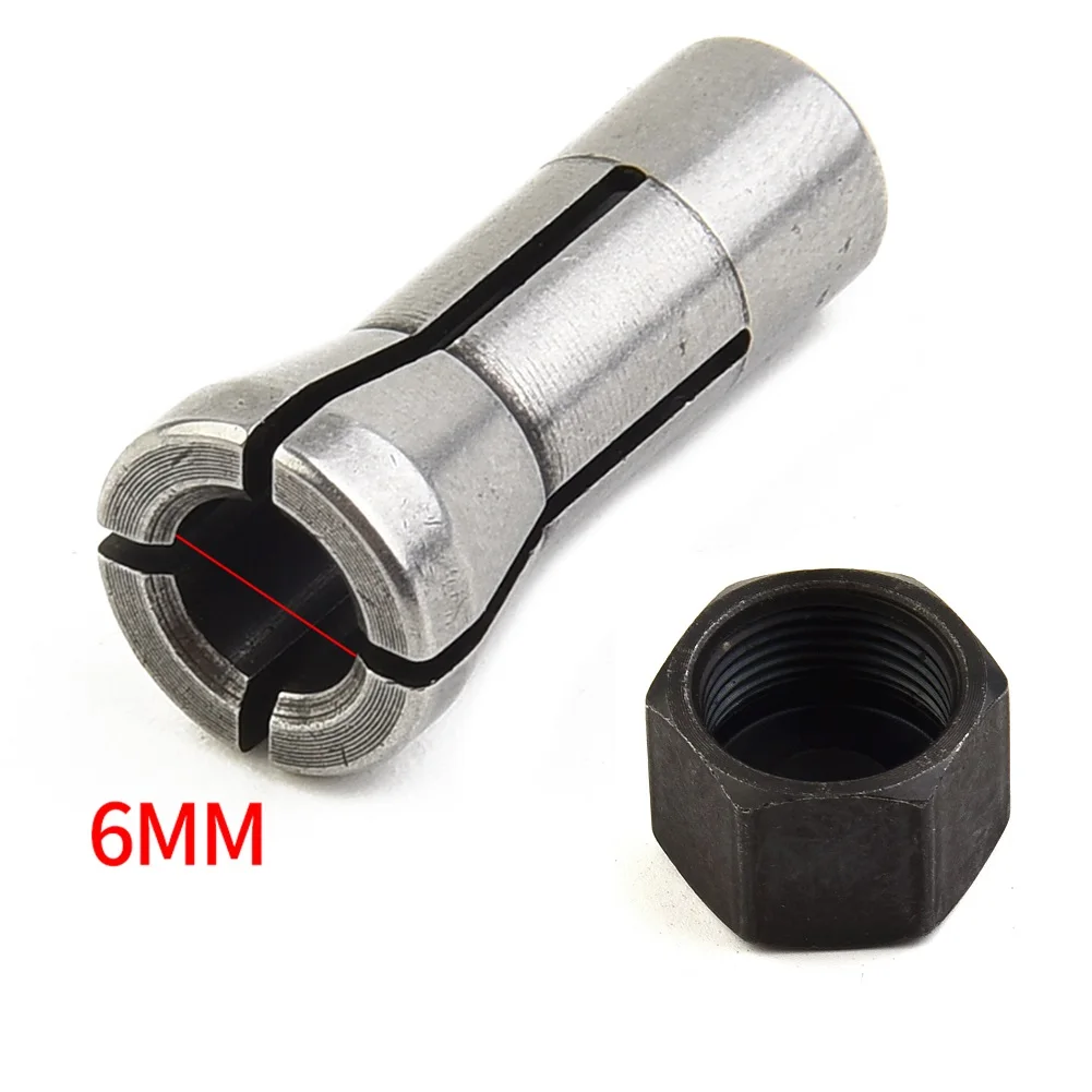 Iron Chuck Cap Nut Part Collet 6MM 6.35MM 8MM Cone Replace For Makita GD0800C GD0810C GD0811 Power Tool Accessories Tools