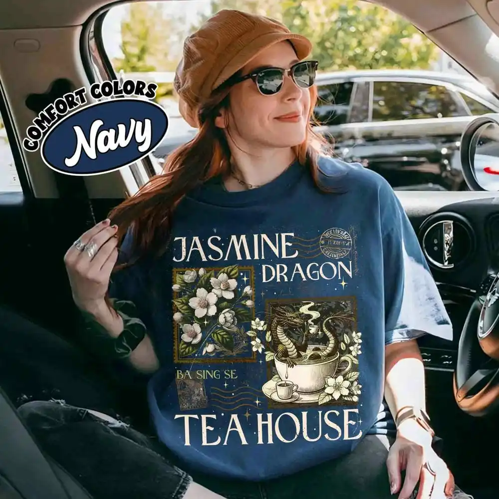 خمر الياسمين التنين الشاي متجر الراحة الظلام الأكاديمية Bookish أنيمي عاشق هدية الصورة الرمزية التي شيرت للجنسين Y2K ملابس الشارع الشهير غير رسمية #6