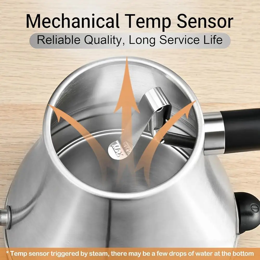 Gooseneck Electric Kettle Stainless Steel Fast Heating Auto Shut Off Precision Pouring Durable 1000W Tea Coffee Water Boiler