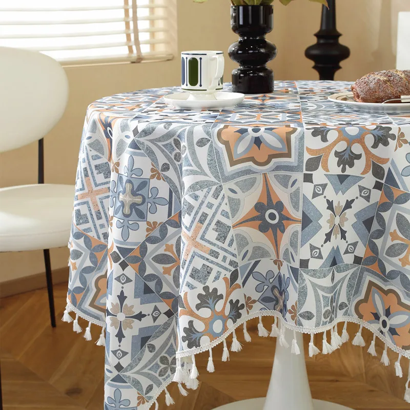 Retro cotton and linen texture table linen wash-free oil-proof and waterproof rectangular student book tablecloth