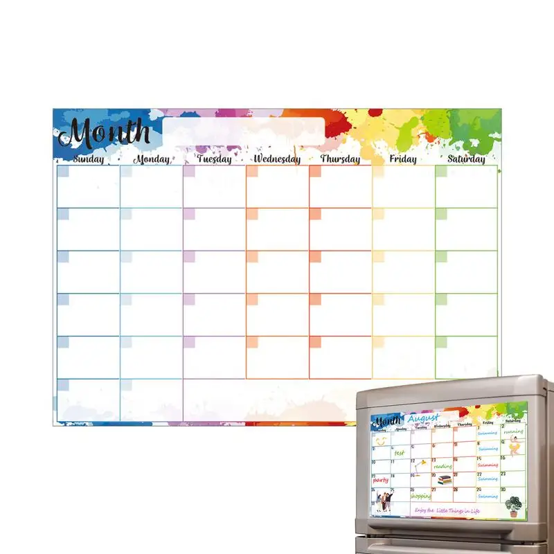 Fridge Calendar Whiteboard 2025 Magnetic Refrigerator Calendar Planner Colorful Design Planning Tool For Classroom Work Area And